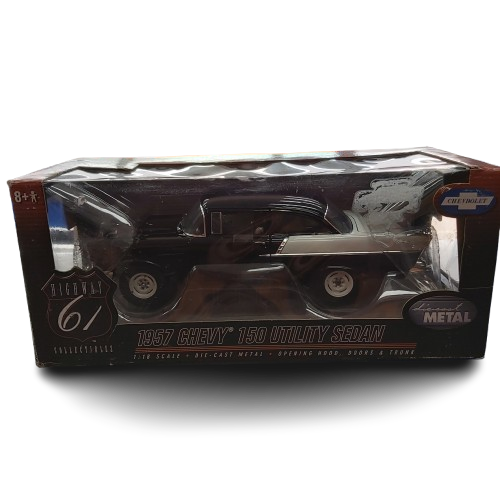 HIGHWAY 61 COLLECTABLE CAR 1957 CHEVY 150 UTILI BLACK IN BOX
