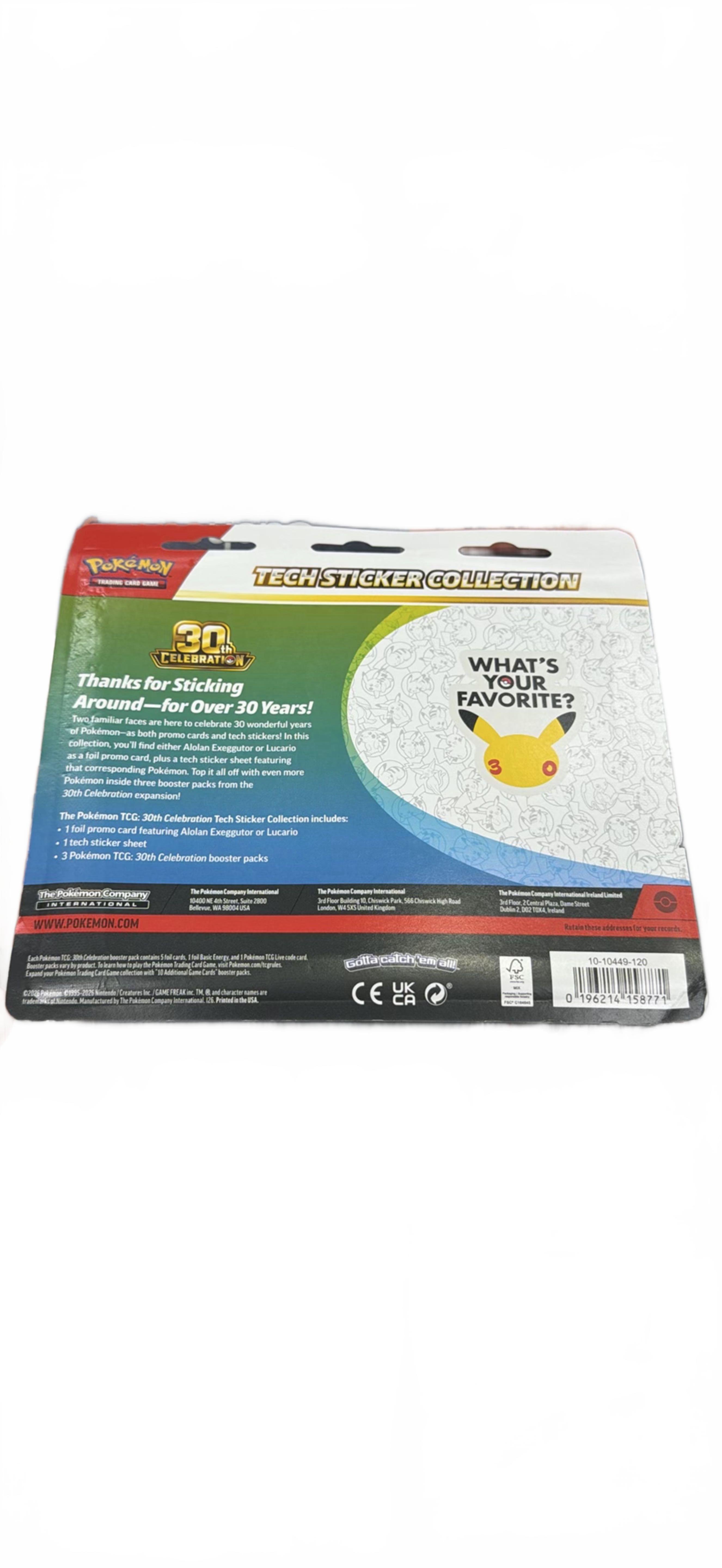Pokemon 30th Celebration Alolan Exeggutor Tech Sticker Collection (1437822)