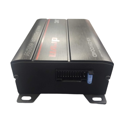JVC KS-DR1004D Class D Compact 4Ch Amplifier, 400W (45Wx4RMS @4Ohms), Very Good Condition, With Harness, Box & Instructions