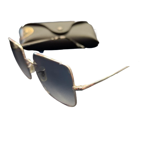Ray-Ban RB1970 Square Sunglasses Blue Lenses With Leather Case (1420874) (JN)