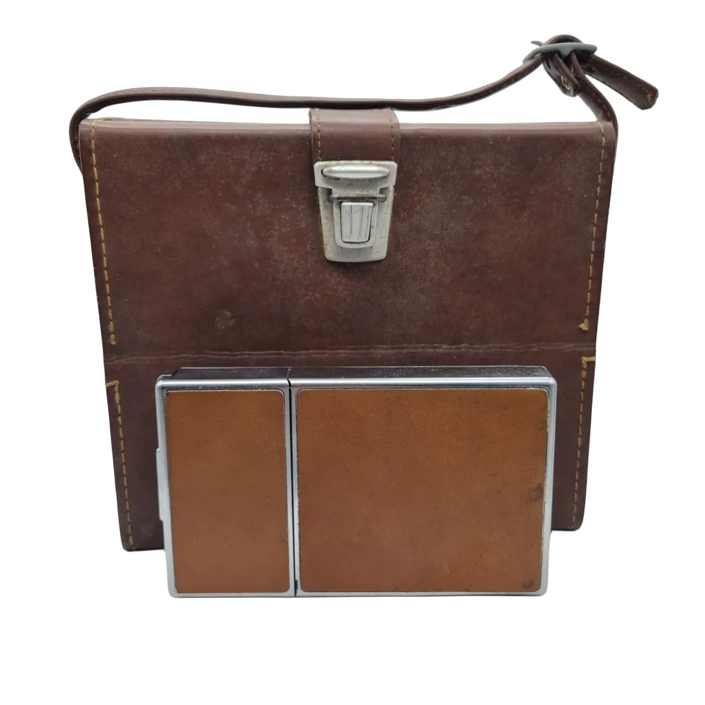 Polaroid SX-70 Instant Camera – Brown/Silver with Pouch (WR)