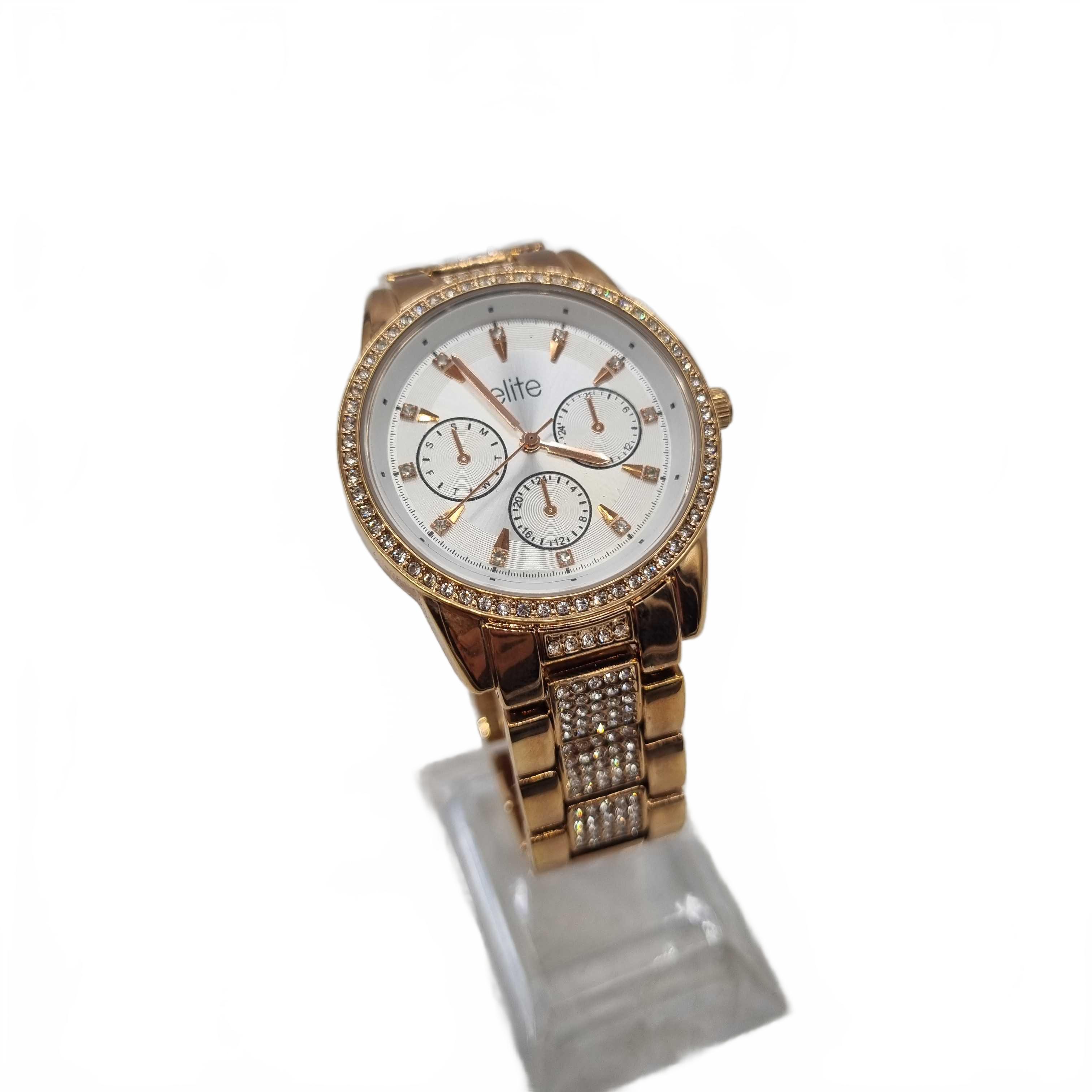 Elite Ladies Rose Gold And White Analogue Watch (WR 1423784)