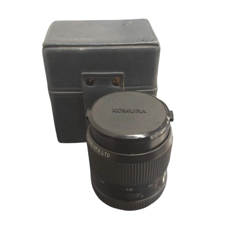 Komura Camera Lens F 28mm 1:2.5, With Front + Rear Lens Cap + Storage Box