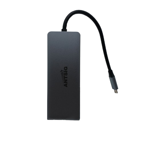 Antsig AP542B 7-In-1 USB-C Multiport Adaptor, Grey, Like New, Opened (WR)
