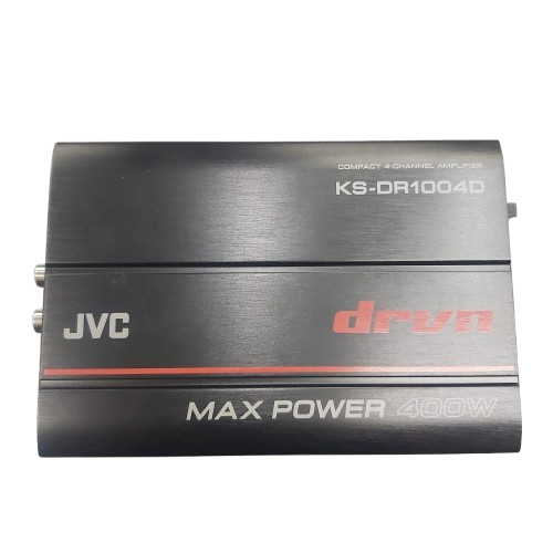 JVC KS-DR1004D Class D Compact 4Ch Amplifier, 400W (45Wx4RMS @4Ohms), Very Good Condition, With Harness, Box & Instructions