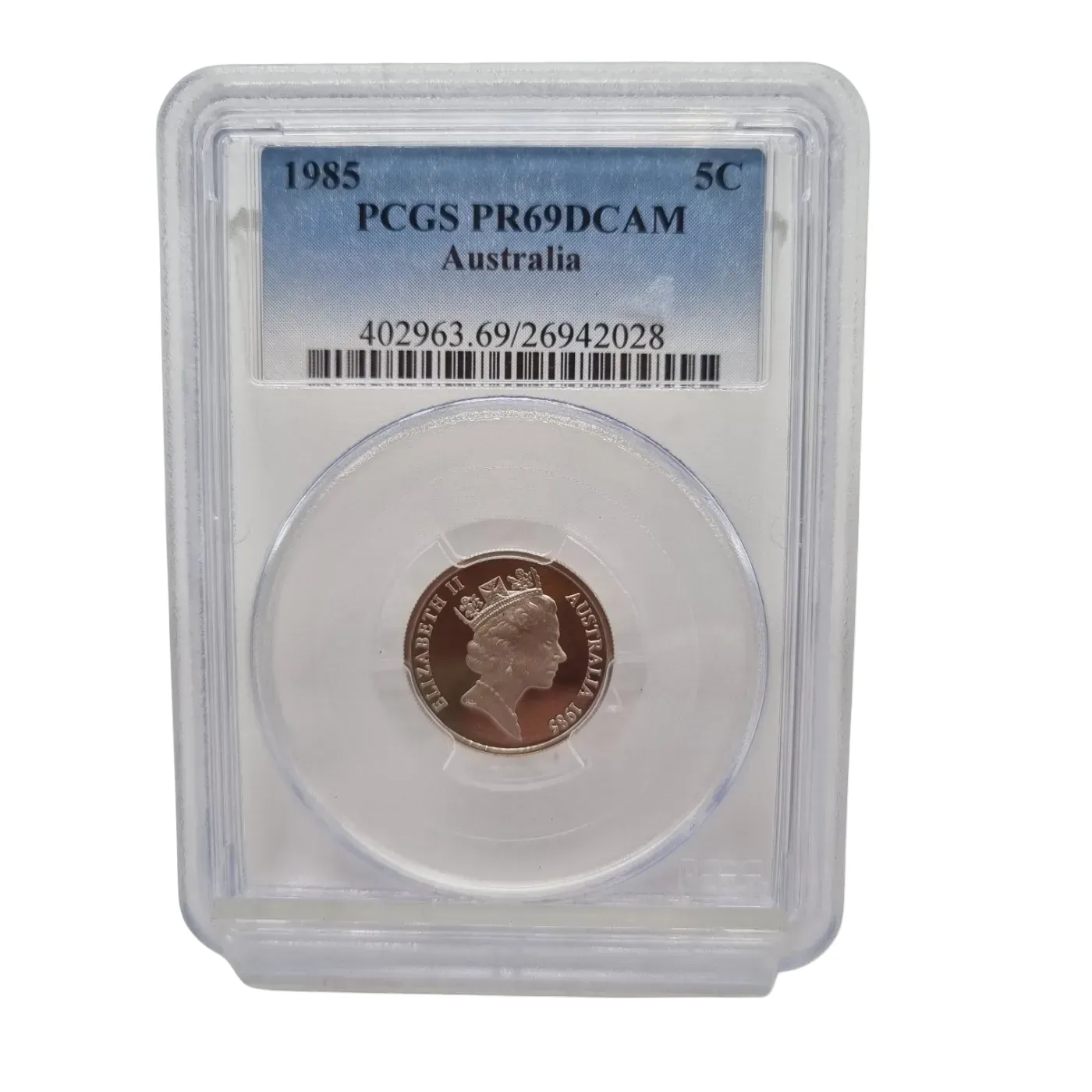 PCGS PR69DCAM Coin 1985 5C Echidna (WR1366555)