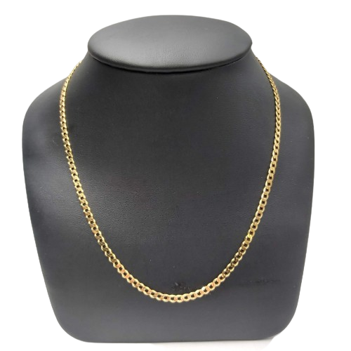 9ct Yellow Gold Curb Necklace – 10.0g – 55cm Length – 4mm Width – Stamped 375