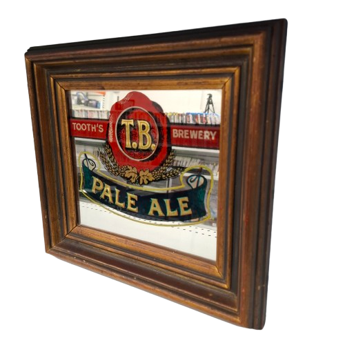 TOOTHS BREWERY Collectable Bar Mirror – Pale Ale – Wooden Framed Vintage Sign (JN) **Pick Up Only**
