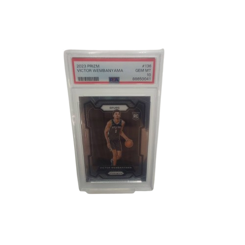 NBA Prizm Collectable Card Victor Wembanyama Silver/ Black PSA Graded 10 (NA 1347099)