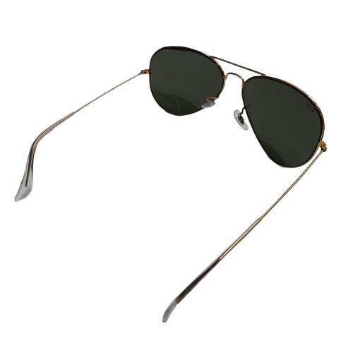 Ray-Ban RB3026 Aviator Large Metal II Sunglasses Gold/Green with Case (LN)