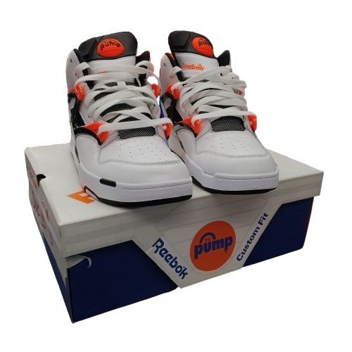 Reebok The Pump Pump Omni Zone II Shoes White Orange Black Size 9 (1436501) (CP)