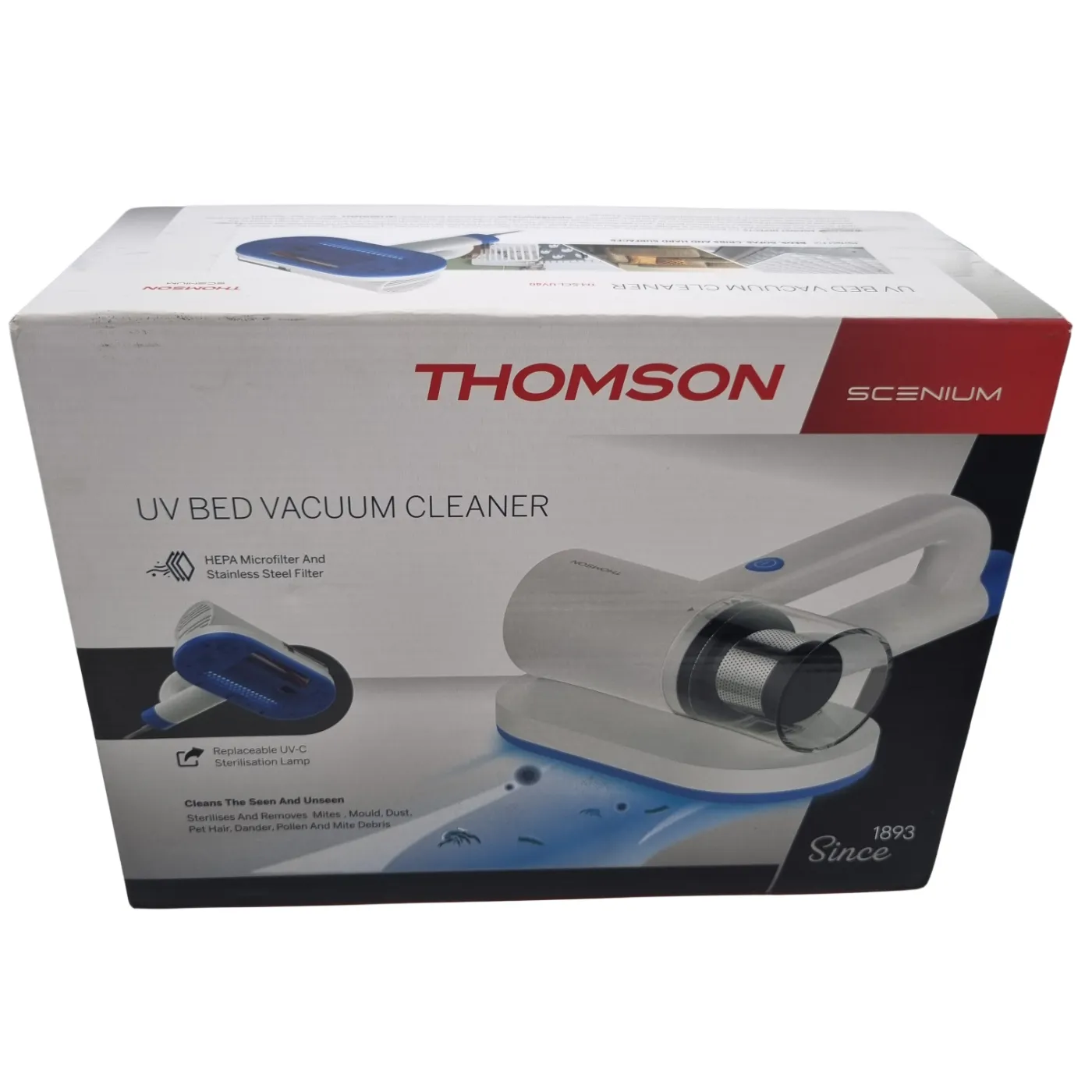 Thomson Scenium TM-SCL-UV80 White UV Bed Vacuum Cleaner  In Box (WR 1405296)