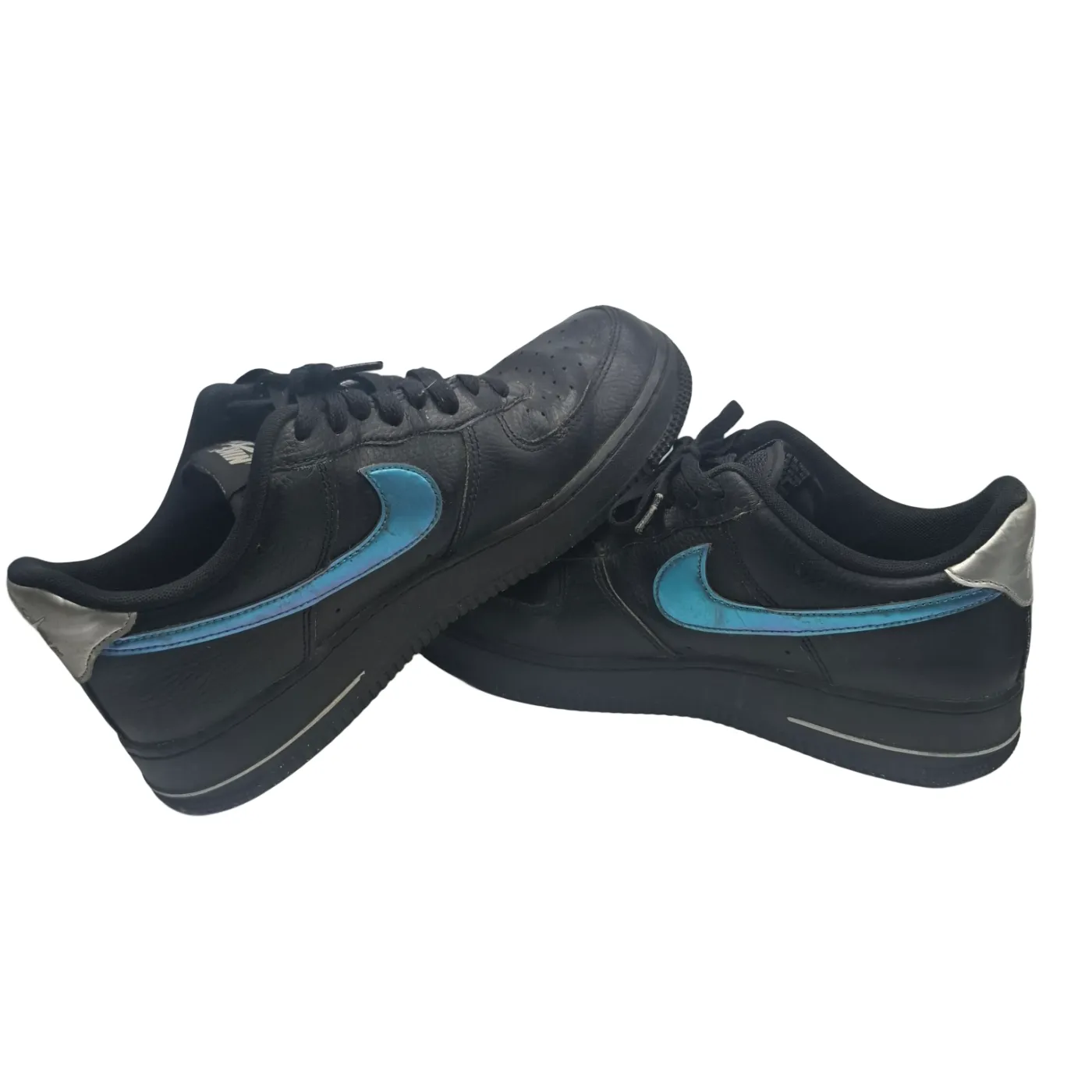 Nike Air Force 1 07 Low Black/Blue Lightning Sneakers FD0654‑001 Men’s Size US 8.5 Used (WR 1389778)
