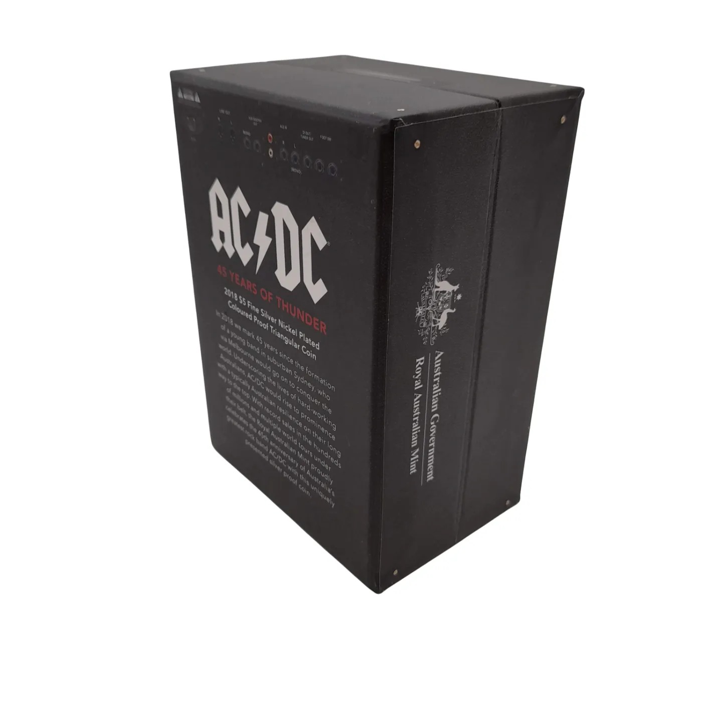 AC/DC 45 Years of Thunder 2018 $5 Fine Silver Nickel Plated Triangular Coin (WL 1409188)