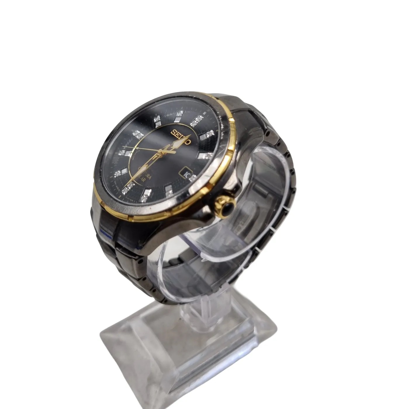 Seiko Coutura Solar Men’s Watch with Black Dial and Stainless Steel Band (WR 1356669)