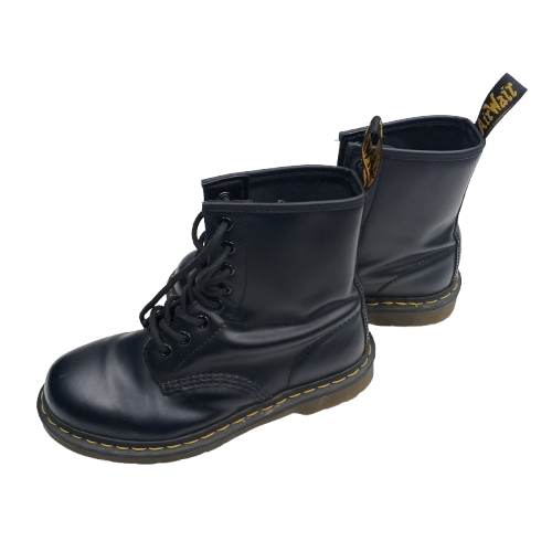 Unisex Dr Martens Boots 1460 Smooth, Black, Lightly Worn, Creasing Very Faint Scuffing, US 5.5/UK 4.5 (NA 1388719)