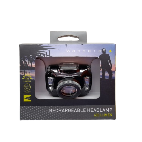 Wanderer Rechargeable Head Lamp 630 Lumens Black PHM0M1N065 (MR)