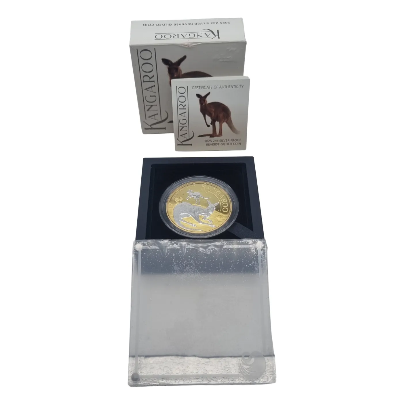 The Perth Mint 2025 2oz 9999 Silver Kangaroo Coin (Reverse Gilded) (WR 1403452)
