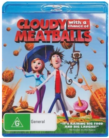 Cloudy With A Chance Of Meatballs Blu Ray Very Good Condition