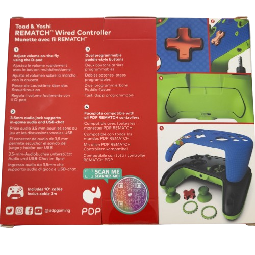 Rematch Wired Controller for Nintendo Switch (Toad + Yoshi) (Like New) (LN)