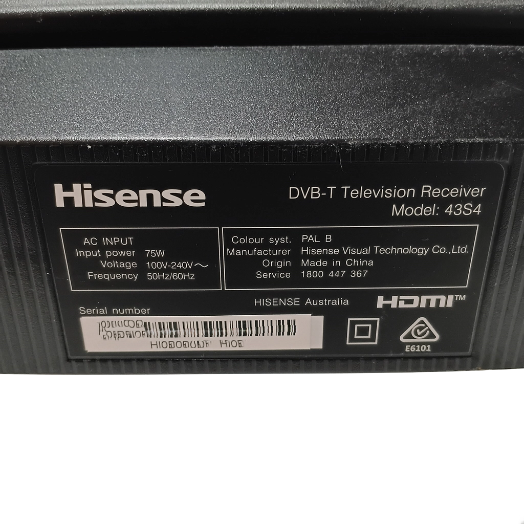 Hisense 43S4 43 Inch Full HD Smart TV Black (NA-1420344) PICK UP ONLY