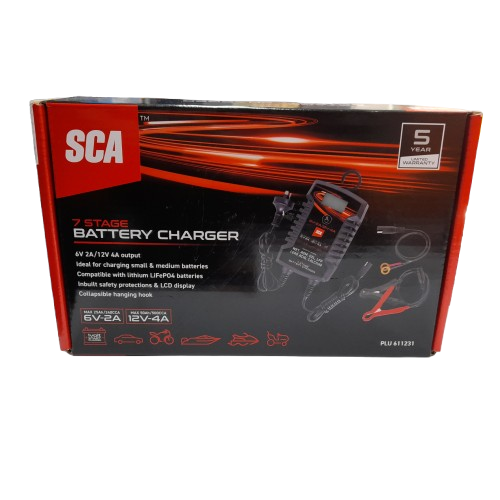 SCA  611231 6/12V 2/4 Amp 7 Stage Battery Charger (LN)