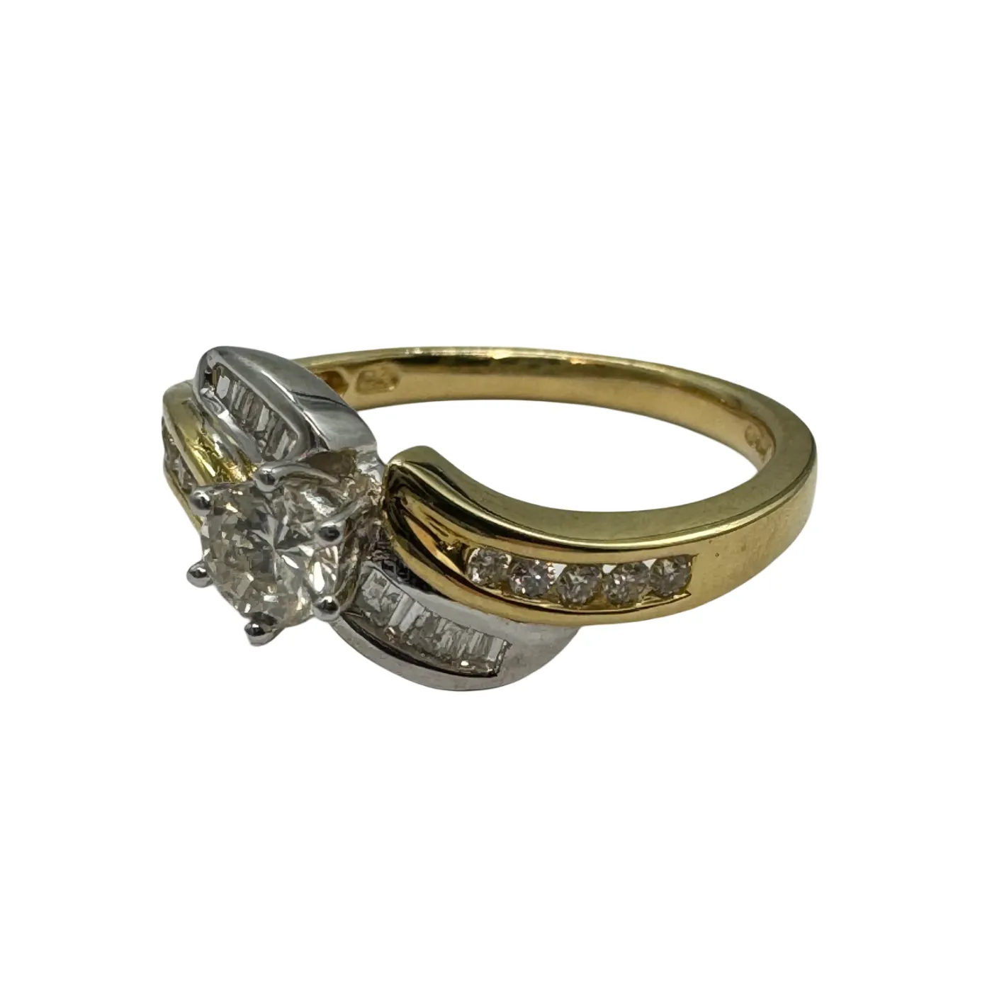 Ladies 18ct Yellow & White Gold 21 Stone Diamond Ring 0.47ct TDW P 7 3/4 with Valuation – WL 1260747