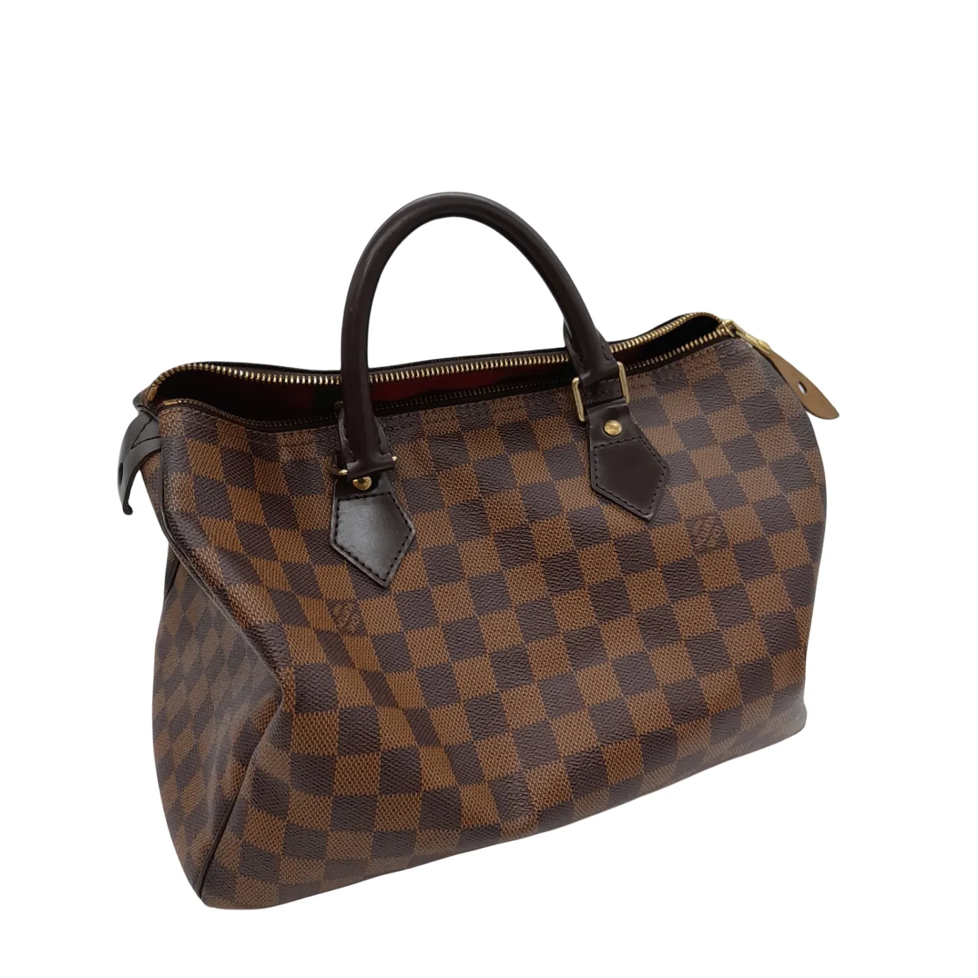 Louis Vuitton Speedy Bandoulière 25 Damier Ebene Canvas Handbag With Dustbag + Entrupy Certificate (1382915)