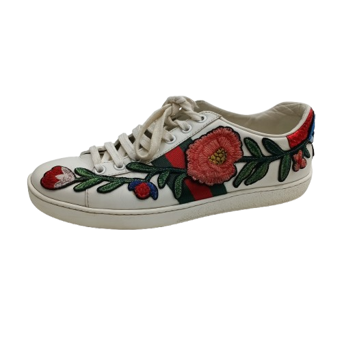 Gucci Womens White Ace Embroidered Shoes UK 5 (NA 1382892)