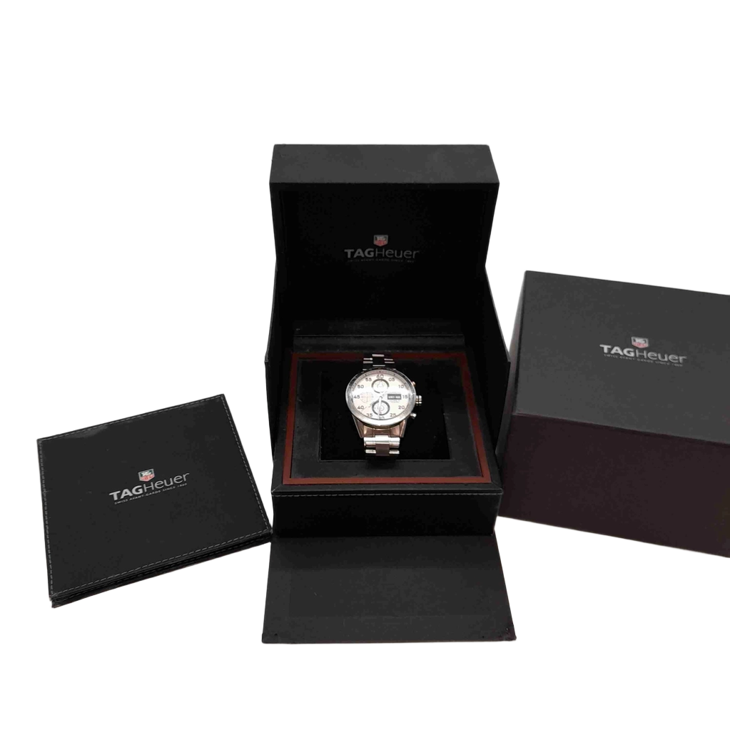 Tag Heuer Carrera Calibre 16 CB2A11 Mens Silver Stainless Steel Watch + Box + Book (1436554)