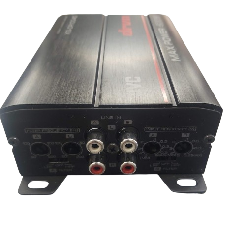 JVC KS-DR1004D Class D Compact 4Ch Amplifier, 400W (45Wx4RMS @4Ohms), Very Good Condition, With Harness, Box & Instructions