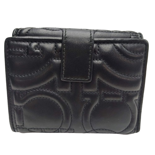 Salvatore Ferragamo Wallet Quilting Gancini Black Authenticity certified by Entrupy