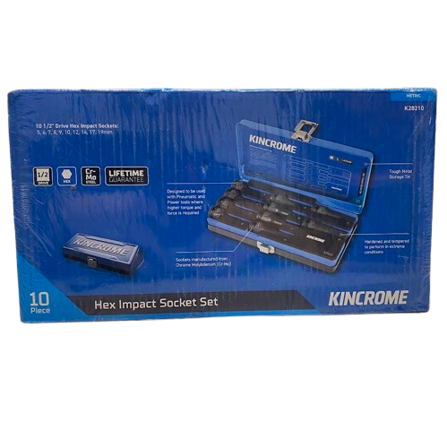 Kincrome K28210 10pce 1/2″ Drive Hex Impact Socket Set – Metric (NG 1383977)