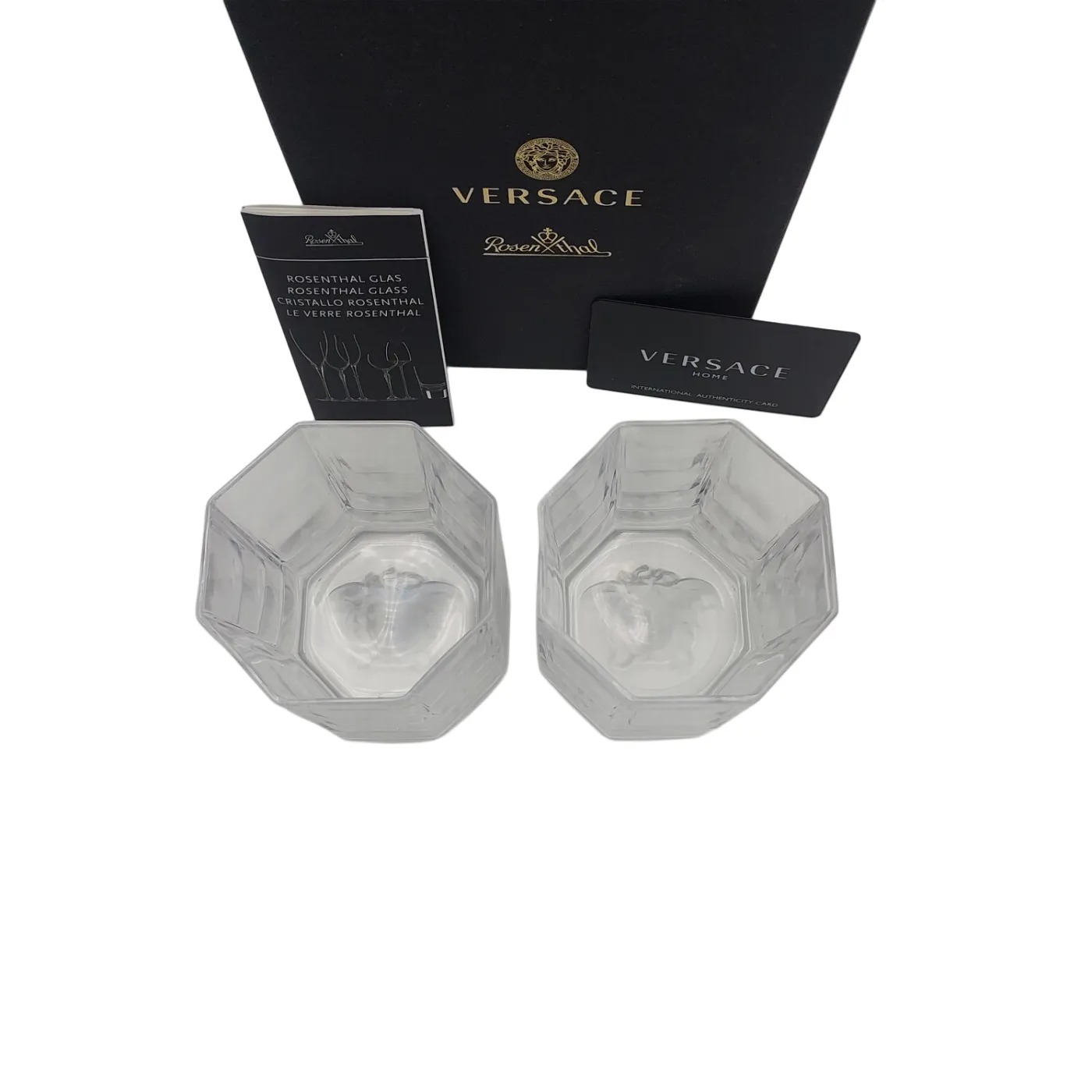 Versace Rosenthal Whiskey Glass Medusa Design Set Of Two   (GB)