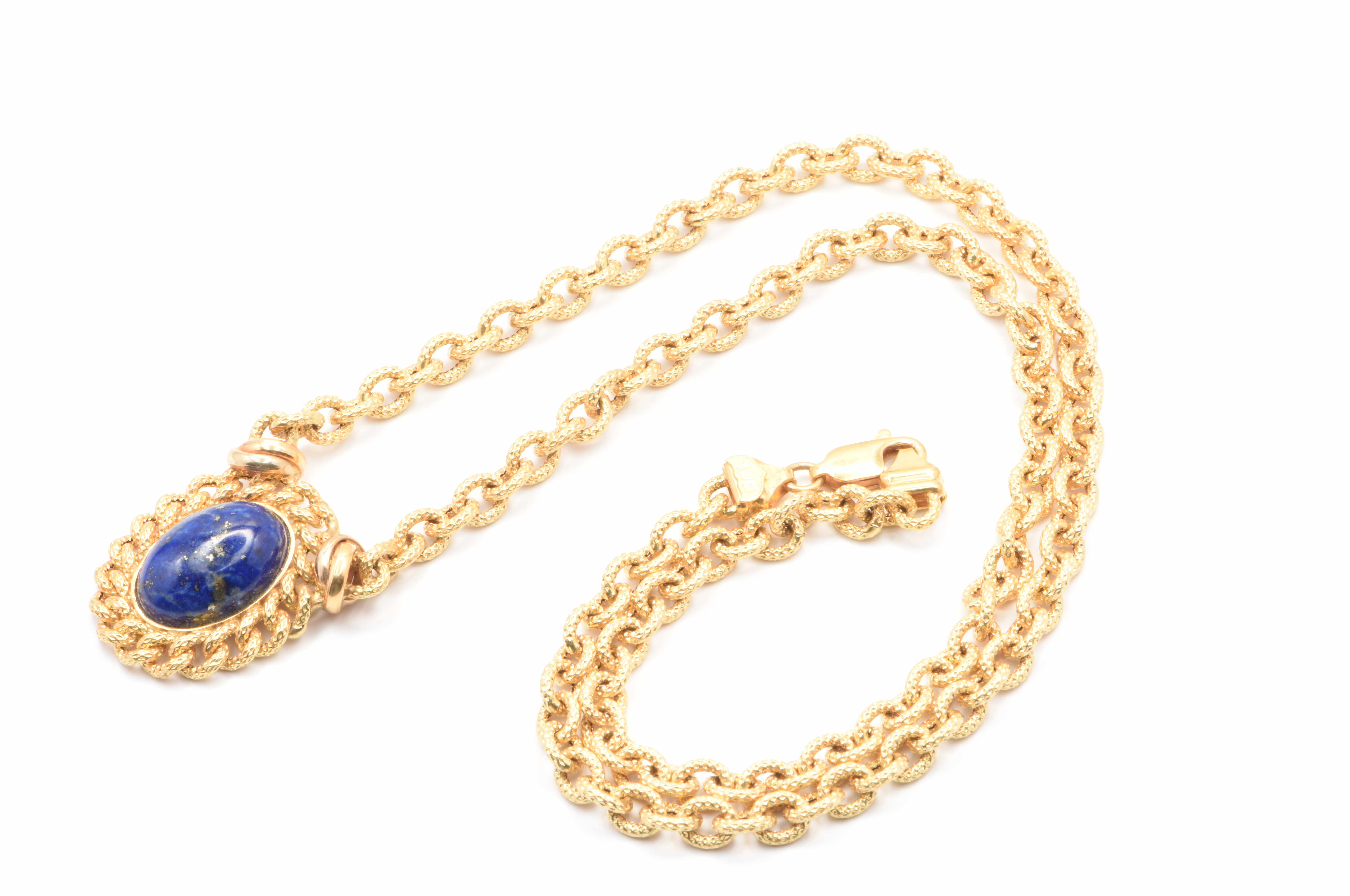Ladies 18ct Yellow Gold Single Stone Lapis Lazuli Necklet 44cm with Valuation – WL 1317070