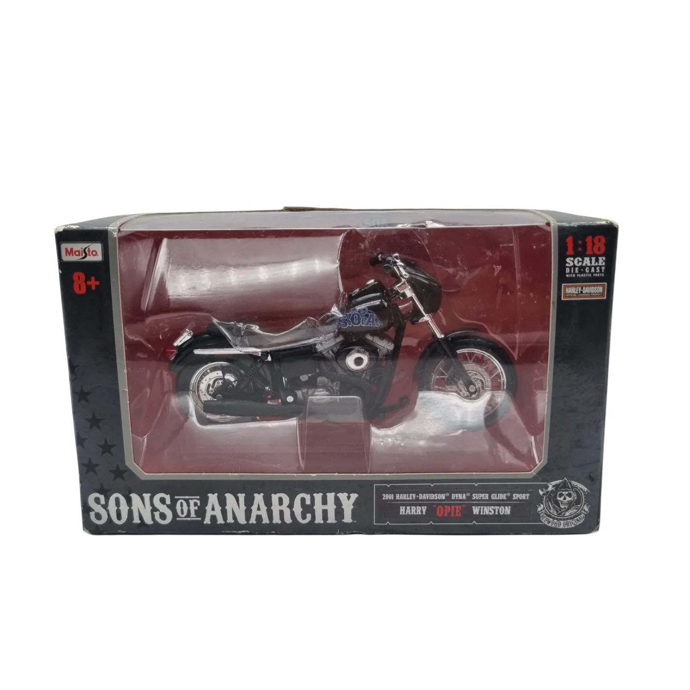 Maisto Model Bike – Black Sons of Anarchy Harry “Opie” Winston 2001 Harley-Davidson Dyna Super Glide Sport