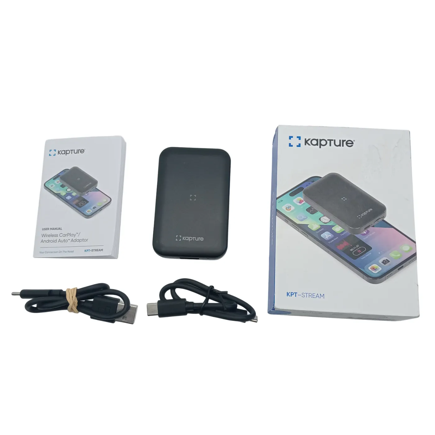Kapture KPT-STREAM Wireless CarPlay and Android Auto  In Box with Cable (WR 1324078)