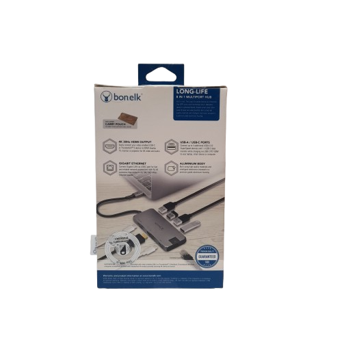 Bonelk 8-in-1 USB-C Multiport Hub Grey (LN)