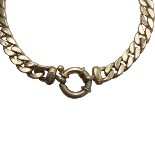 9CT Yellow Gold Curb Bracelet with Bolt Ring Clasp – 10.4g, 20.0cm, 6mm Wide