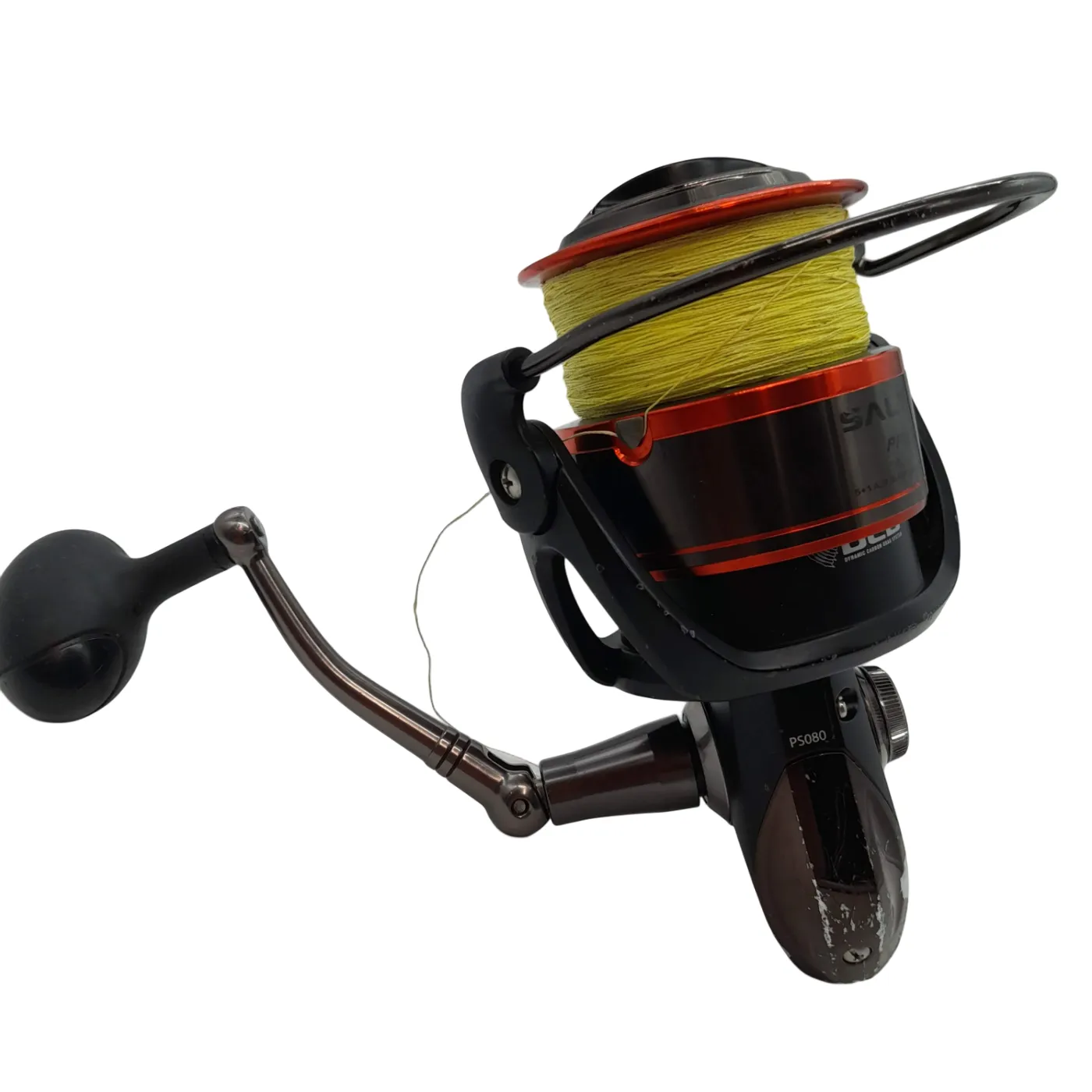 Pflueger Reel – Fishing Salt 080SW Red/Silver/Black with Yellow Line (WR)