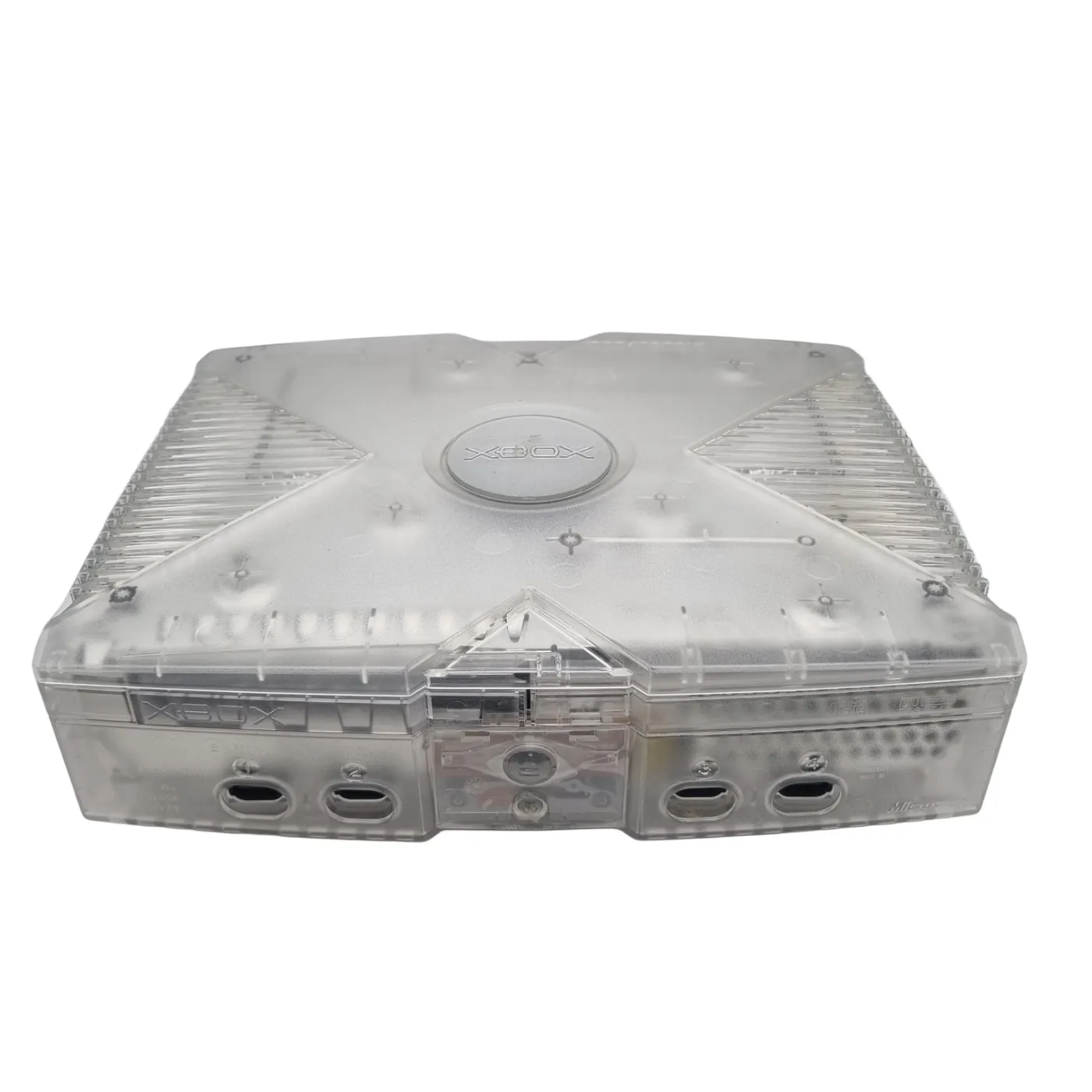 Original Microsoft Xbox Console Crystal (C01713) + Power + AV Cables (No Controller)