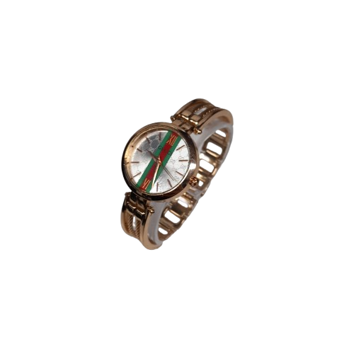 Replica Gucci Watch Rose Gold Steel Band Analog White Glass Round (LN)