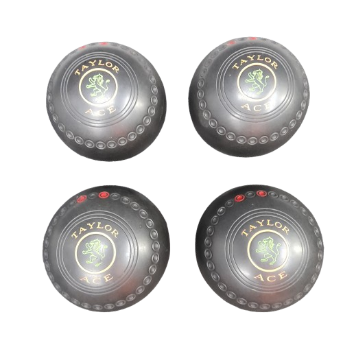 Taylor Ace Lawn Bowls Size 5 (4-Pack) Black  (MR) (Great Condition)