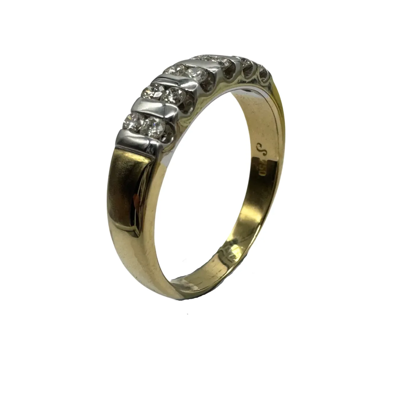Ladies 18ct Yellow & White Gold 12 Stone Diamond Ring 0.50ct TDW Q 1/2 8 3/4 With Valuation (WR 1259458)