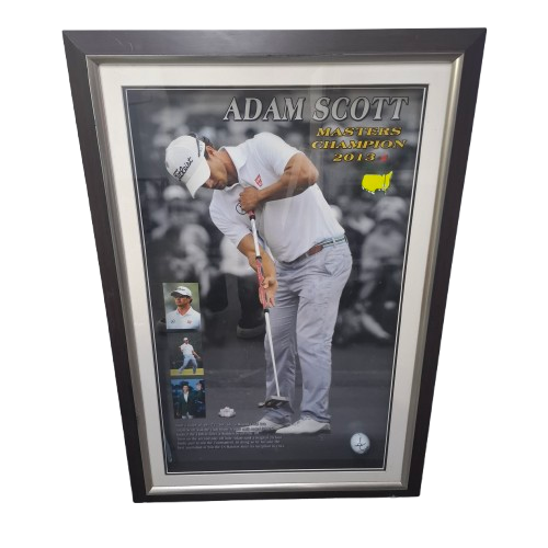 Framed Masters Champion 2013 Adam Scott Signed Golf Ball With COA *PICK UP ONLY* (WR 1423759)