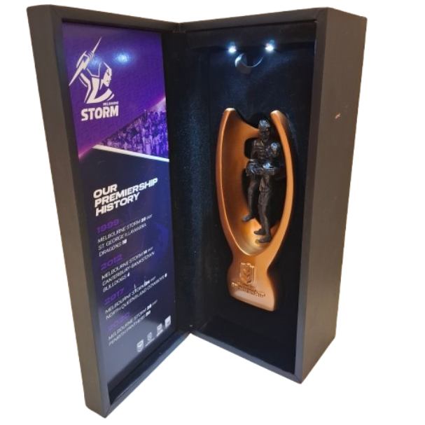 NRL Telstra Premiership Trophy Black Case with Lights (JN)