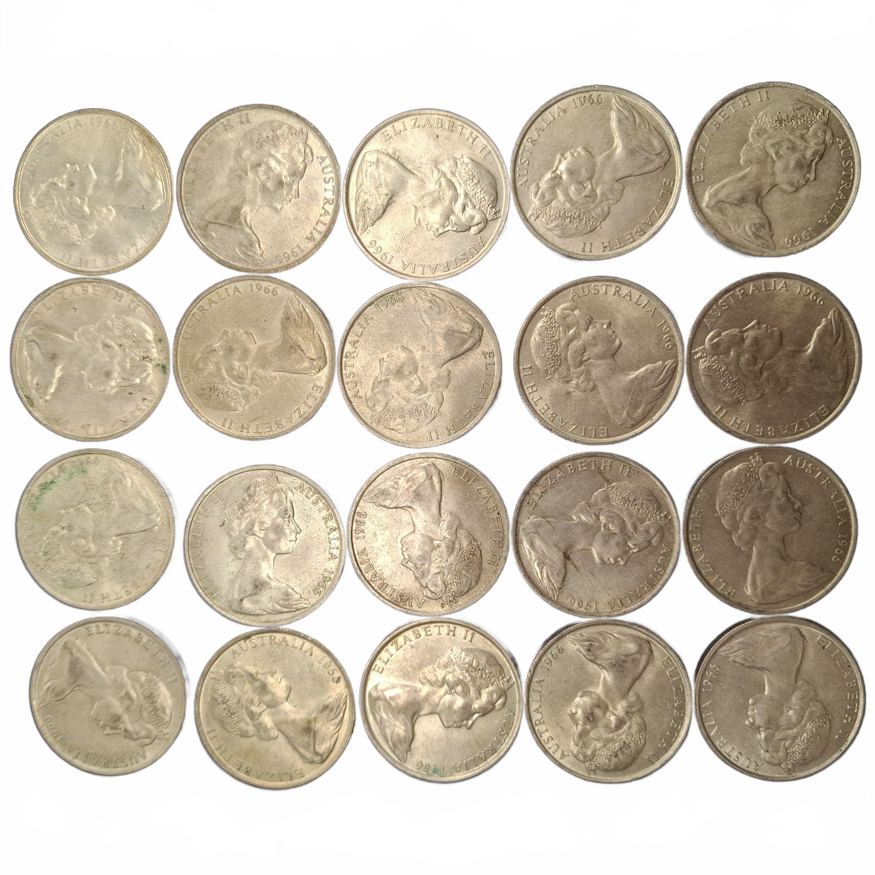 RAM 1966 50 Cent Silver Round Coins Set of 20 in Plastic Container (1435595)JN