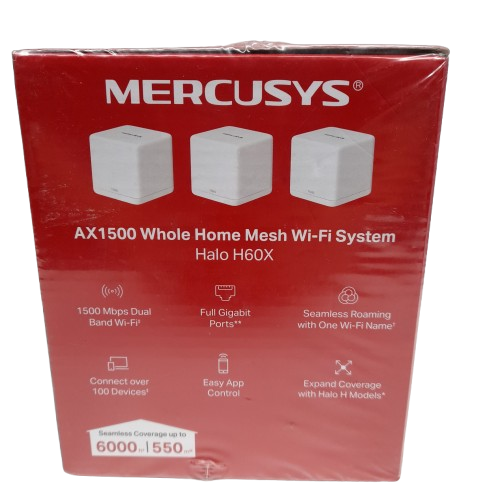 Mercusys Halo H60X AX1500 Whole Home Mesh WiFi 6 System 3-Pack (LN)