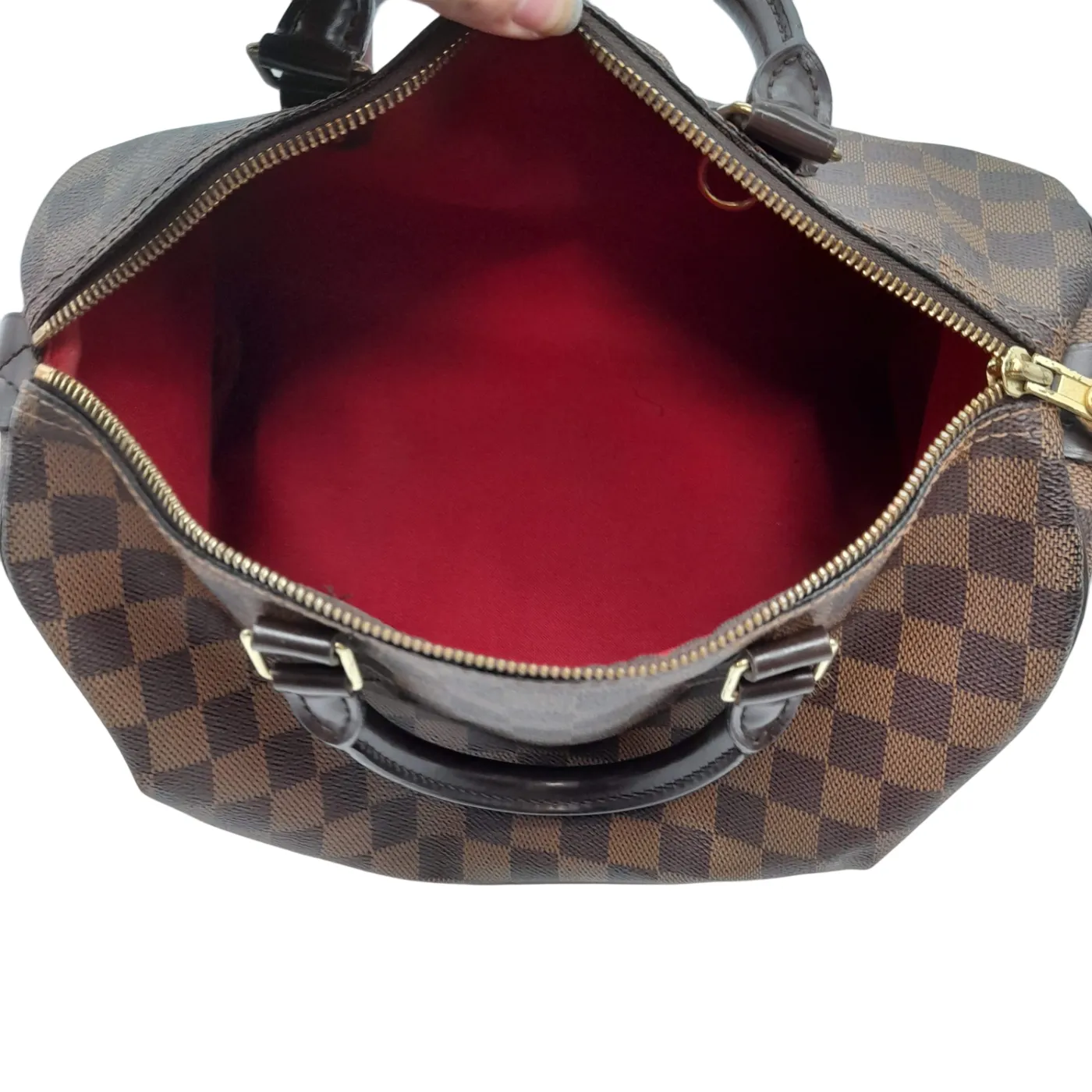 Louis Vuitton Speedy Bandoulière 25 Damier Ebene Canvas Handbag With Dustbag + Entrupy Certificate (1382915)