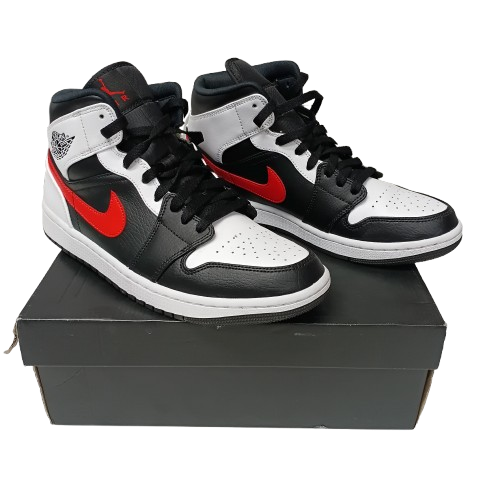 Nike Air Jordan 1 Mid White Red Size US 9 Mens (CP)